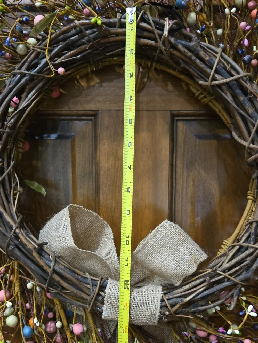 Summer‎ Grapevine Berry Wreath with Burlap Bow Country Decor